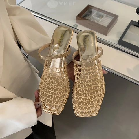 New Fashion Low Heel Close Toe Slingback Slippers SIZE: 40 CODE: READY1719