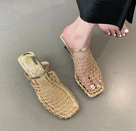 New Fashion Low Heel Close Toe Slingback Slippers SIZE: 40 CODE: READY1719