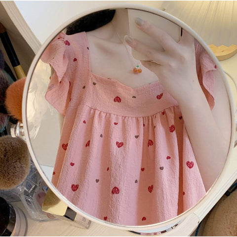New Tender Popular Sweet Summer Kawaii Soft Ruffles Pajama Sets CODE: READY1728