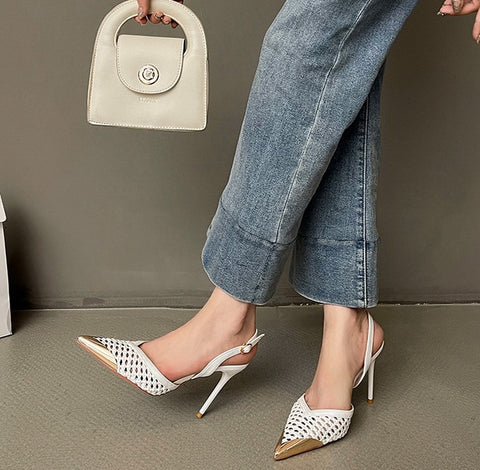 New Fashion hollow woven slim Heels SIZE: 39 CODE: READY1730