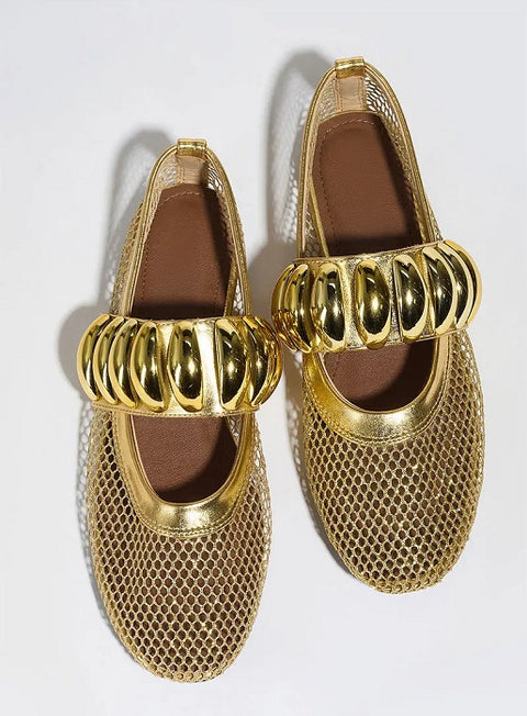 New Stylish Design, Unique Metal Accents, Comfortable Fit Flats CODE: READY1732