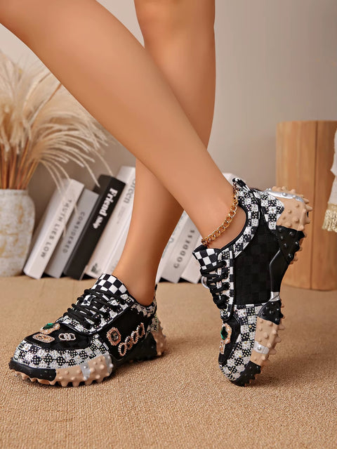 New Fashion Rhinestone Sneakers Designer Mesh Shoes SIZE: 36 CODE: READY1734