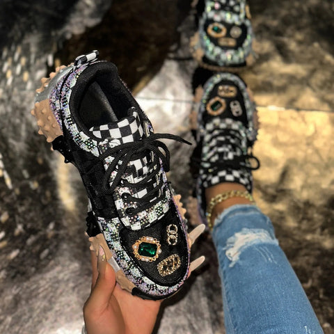 New Fashion Rhinestone Sneakers Designer Mesh Shoes SIZE: 36 CODE: READY1734