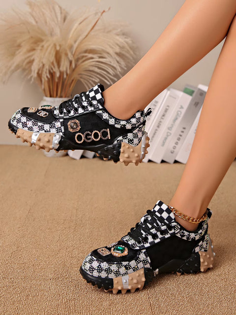 New Fashion Rhinestone Sneakers Designer Mesh Shoes SIZE: 36 CODE: READY1734