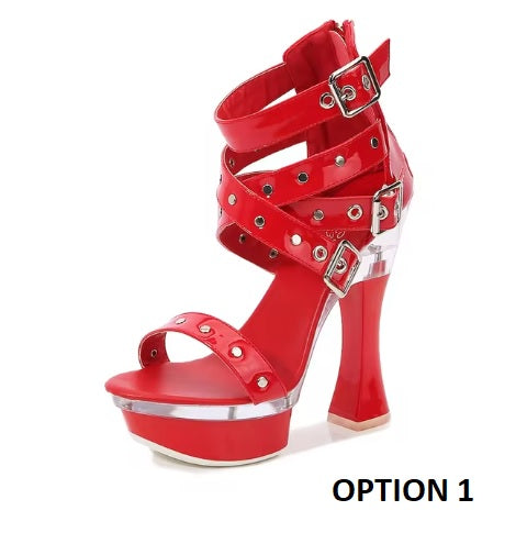 New High Belt Buckle Squarer Heel Platform Sandals SIZE: 43 CODE: READY1744