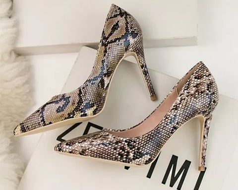 Fashion Snake Pattern High Heels SIZE: 39 CODE: READY1773