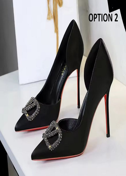 New High Cut Out Buckle Pointed Toe Heels SIZE: 40 CODE: READY1774