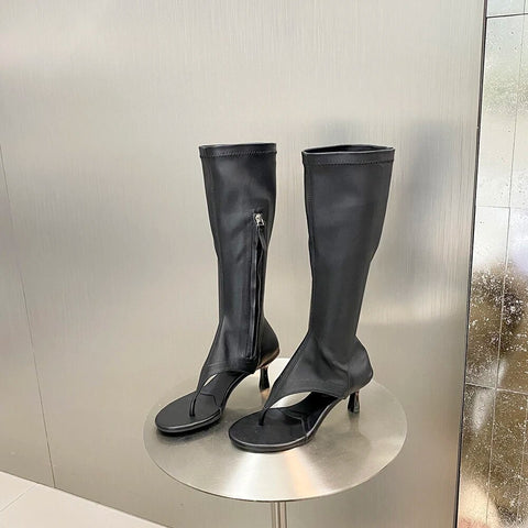 New Fashion  High Heel Side Zipper Clip Toe Boot SIZE: 37 CODE: READY1778