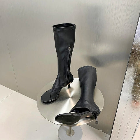 New Fashion  High Heel Side Zipper Clip Toe Boot SIZE: 37 CODE: READY1778