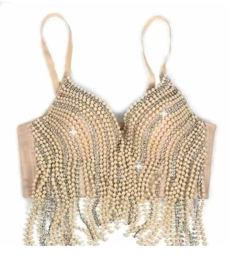 Pearl Diamond Fishbone Bustier Outer Costume Top CODE: READY1787