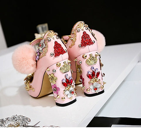 New Rivets rhinestone high heel SIZE: 39 CODE: READY1791