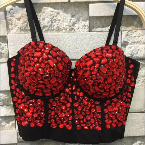 New Rhinestone  Bustier Pearls Diamond Push Up Top CODE: READY1802