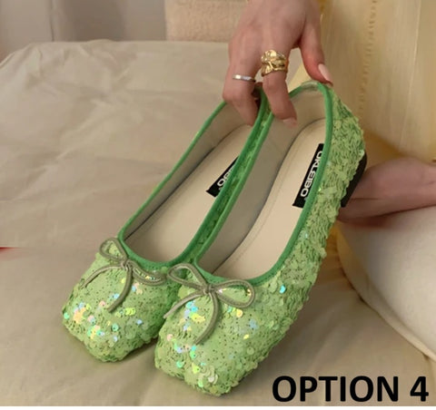 New Shiny Sequined Ballet Round Toe Flat Shoes SIZE: 37 CODE: READY1817