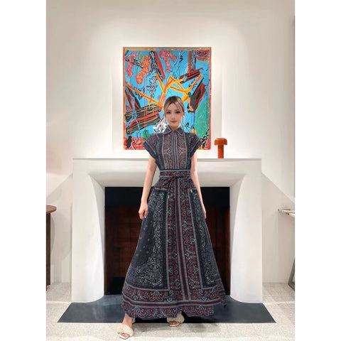 New Lapel positioning printed top and skirt set CODE: READY1825