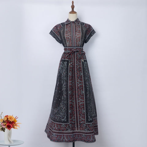 New Lapel positioning printed top and skirt set CODE: READY1825