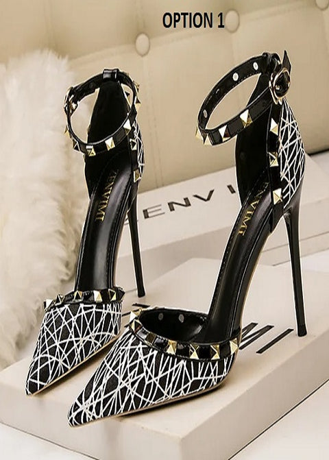 New Hollow Riveted High Heels Sandals SIZE:37 CODE: READY1829