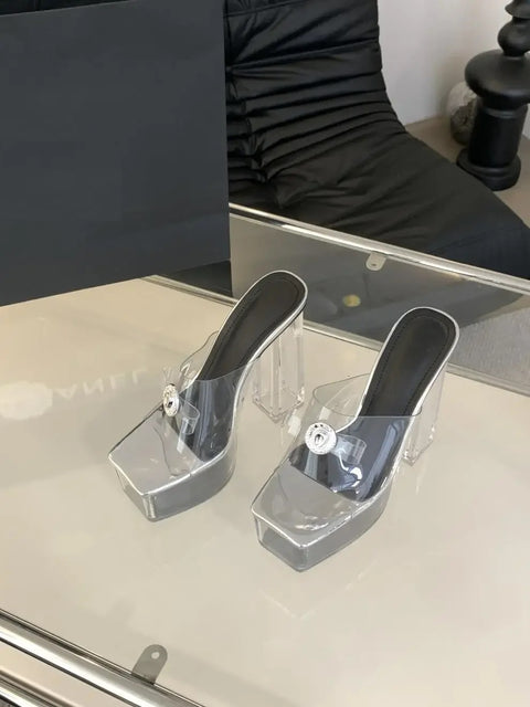 New Fish Mouth Crystal High Heel SIZE:37 CODE: READY1839