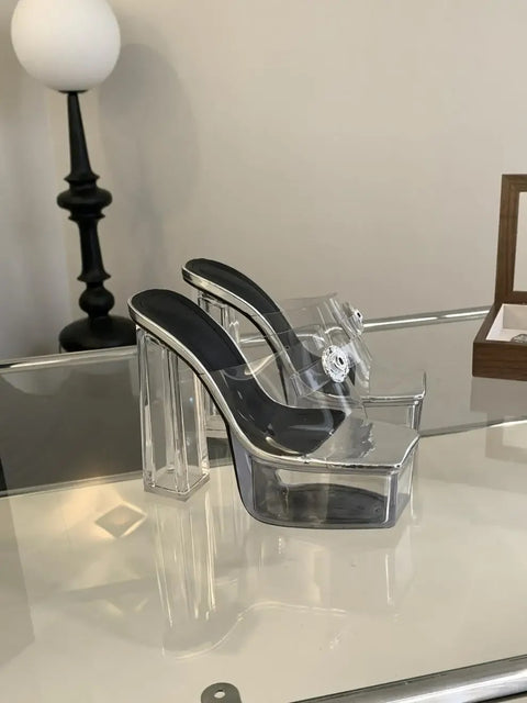 New Fish Mouth Crystal High Heel SIZE:37 CODE: READY1839