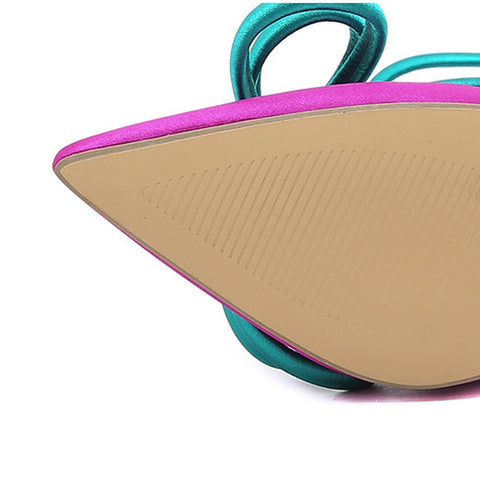 Butterfly Knot Sexy Buckle Pointed Toe Thin High Heel Sandals SIZE: 38 CODE: READY932