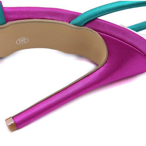 Butterfly Knot Sexy Buckle Pointed Toe Thin High Heel Sandals SIZE: 38 CODE: READY932