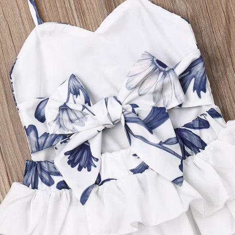 Summer Newborn Baby Girl Floral Strap Backless Lace Ruffled Outfit CODE: RSH005