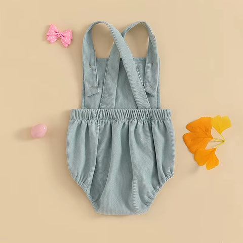Newborn Lovely Baby Girls Boys Strap Sleeveless Square Neck Rabbit Embroidery Bodysuit CODE: RSH008