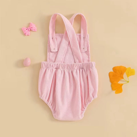 Newborn Lovely Baby Girls Boys Strap Sleeveless Square Neck Rabbit Embroidery Bodysuit CODE: RSH008