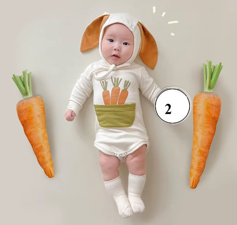 Funny Rabbit Newborn Baby Boy Girl Bodysuits With Hat CODE: RSH010