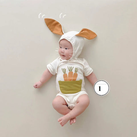Funny Rabbit Newborn Baby Boy Girl Bodysuits With Hat CODE: RSH010