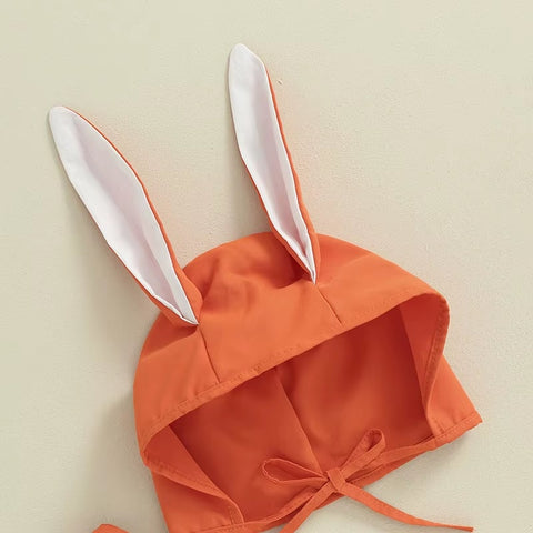 Toddler Baby Rabbit Fuzzy Embroidery Sleeveless Jumpsuit with Hat CODE: RSH012