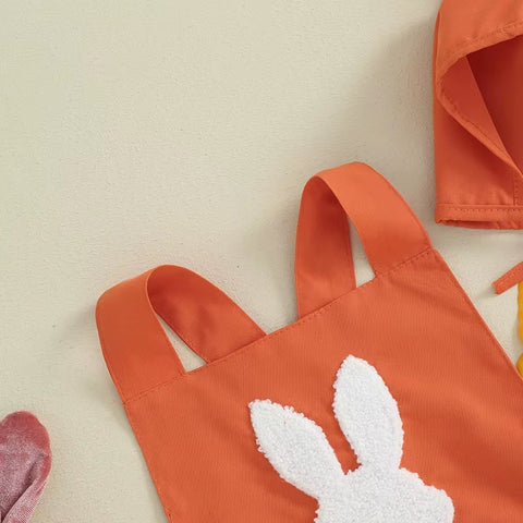 Toddler Baby Rabbit Fuzzy Embroidery Sleeveless Jumpsuit with Hat CODE: RSH012