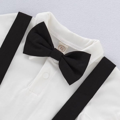 Newborn Baby Boy Formal Costumes Short Sleeve Shirt With Bow + Romper Short Pant Summer Fashion 2 Pcs Set CODE: RSH018