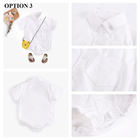 Newborn Clothes for Baby Boy Summer Plaid Fashion Short Sleeve Bodysuits CODE: RSH019