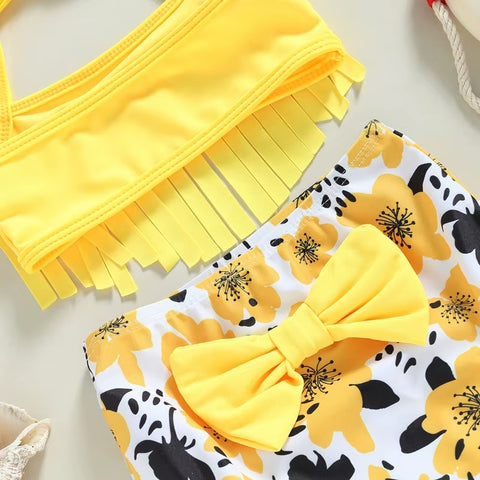 Summer Halter Bikini Set Strawberry Print Tassel 3 Piece Bathing Suits CODE: RSH001