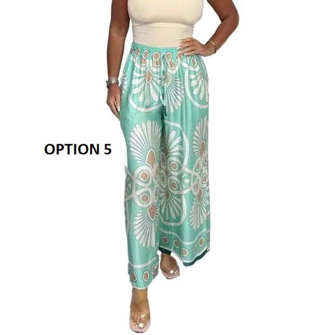 New Retro Printed Bohemia Style Floral Print Wide Leg Pant CODE: KAR3023
