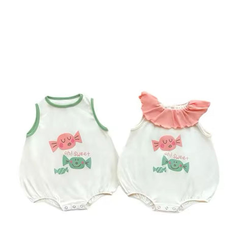 Funny Candy Newborn Baby Boy Girl Summer Lovely one-Piece Short Jumpsuit with Hat CODE: RSH011