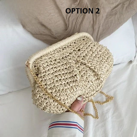 New Fashionable Woven Clipper Strap Handbag CODE: KAR3133