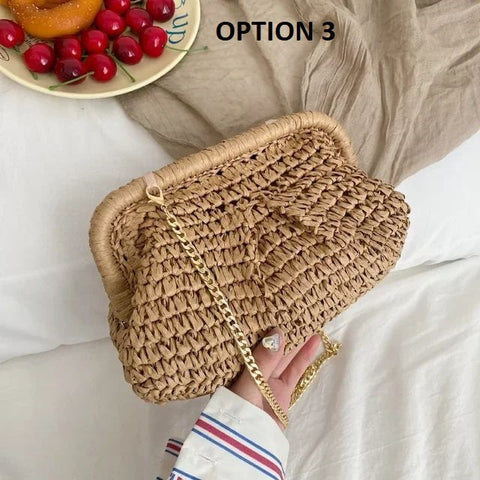 New Fashionable Woven Clipper Strap Handbag CODE: KAR3133