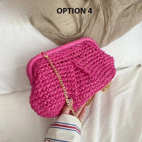 New Fashionable Woven Clipper Strap Handbag CODE: KAR3133