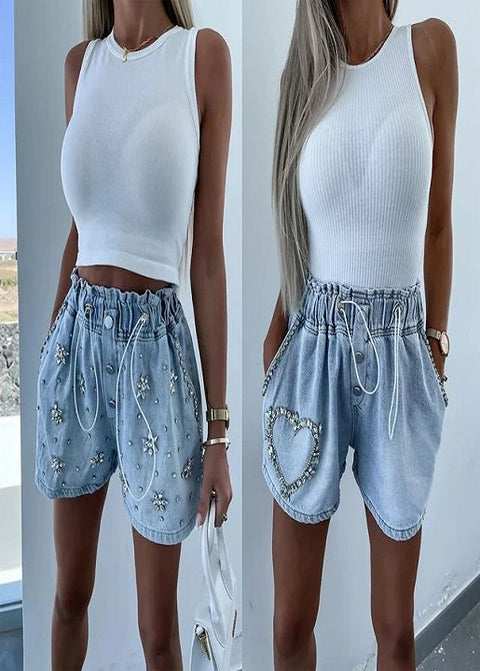 Summer New Style Reversible Stitching Versatile Denim Shorts CODE: KAR3175