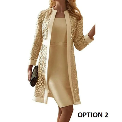 New Lace Autumn Cardigan Jacket Leisure Two Piece Set CODE: KAR3209