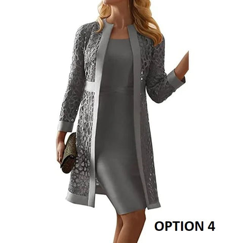 New Lace Autumn Cardigan Jacket Leisure Two Piece Set CODE: KAR3209