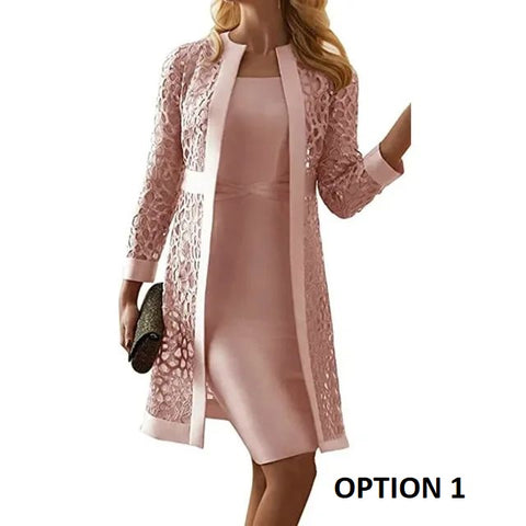 New Lace Autumn Cardigan Jacket Leisure Two Piece Set CODE: KAR3209