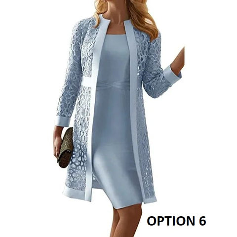 New Lace Autumn Cardigan Jacket Leisure Two Piece Set CODE: KAR3209
