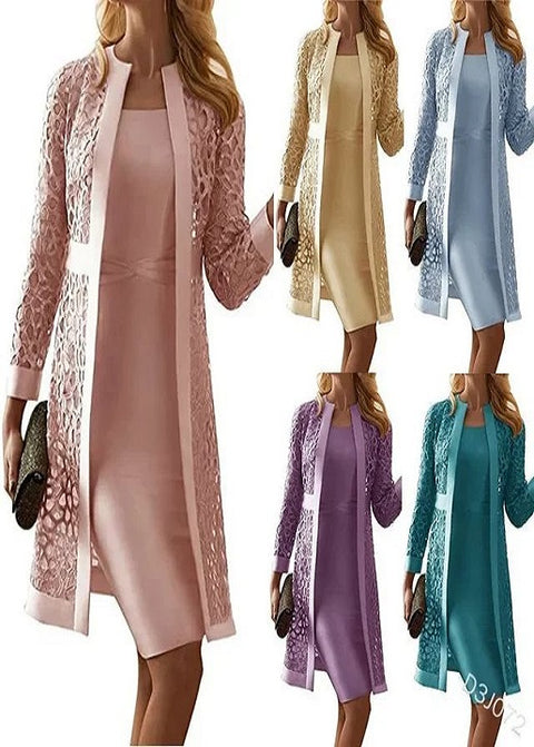New Lace Autumn Cardigan Jacket Leisure Two Piece Set CODE: KAR3209