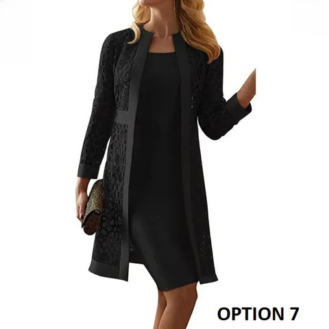 New Lace Autumn Cardigan Jacket Leisure Two Piece Set CODE: KAR3209