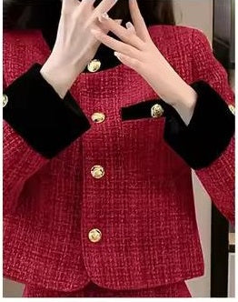 New Style Autumn Winter Tweed Jacket Mini Skirt Set CODE: KAR3493