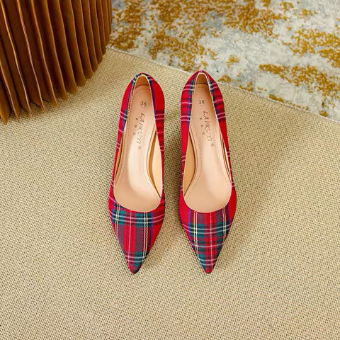 New Pointed Toe Stiletto Thin High Pumps Red Black Heel CODE: KAR3677
