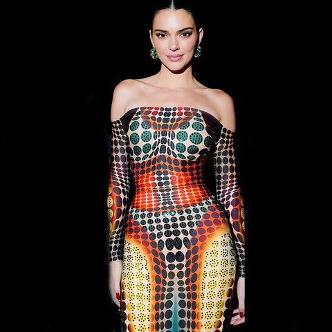 New Sexy Tie Dye Print Long Sleeve Backless Party Streetwear Maxi Dress CODE: KAR3950