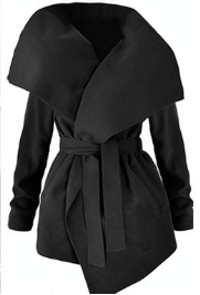 New tie waist in the long section of Slim solid coat CODE: mon702